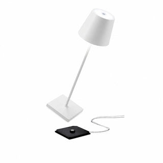 Zafferano Poldina pro Lampada da Tavolo Bianco Opaco H38 Cm con Cavo