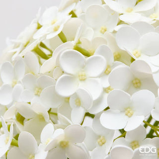 EDG Enzo De Gasperi Ramo Artificiale Ortensia Real Touch con Foglie H67 cm Bianco