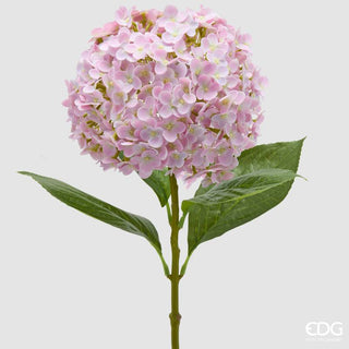 EDG Enzo De Gasperi Ramo Artificiale Ortensia Real Touch con Foglie H67 cm Rosa Chiaro