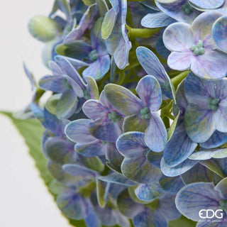EDG Enzo De Gasperi Ramo Artificiale Ortensia Real Touch con Foglie H67 cm Lavanda