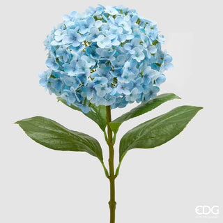 EDG Enzo De Gasperi Ramo Artificiale Ortensia Real Touch con Foglie H67 cm Celeste