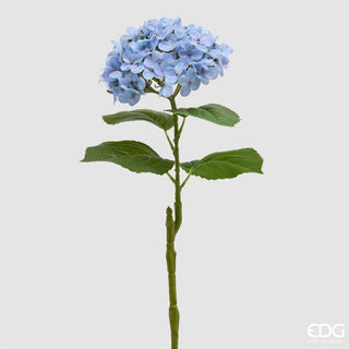 EDG Enzo De Gasperi Ramo Artificiale Ortensia Real Touch con Foglie H62 cm Celeste
