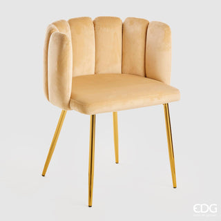 EDG Enzo De Gasperi Sedia in Velluto Cappet Oro