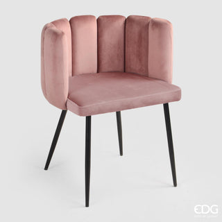 EDG Enzo De Gasperi Sedia in Velluto Cappet Rosa