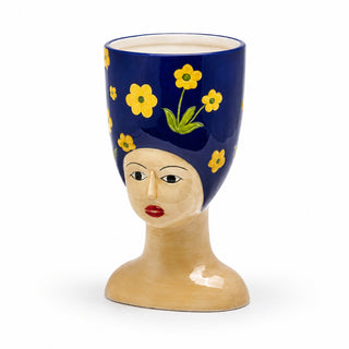 EDG Enzo De Gasperi Vaso Donna Busto con Fiori H34 cm in Ceramica