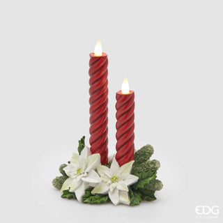 EDG Enzo De Gasperi Candela Led X2 con Coroncina H29 cm