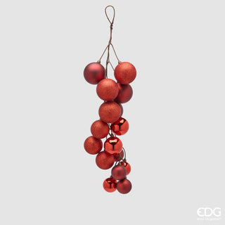 EDG Enzo de Gasperi Decoro Grappolo con Palline 16 pz Rosso