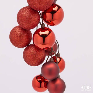 EDG Enzo de Gasperi Decoro Grappolo con Palline 16 pz Rosso