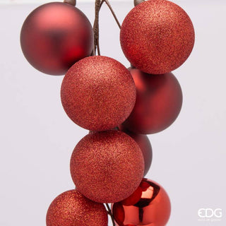 EDG Enzo de Gasperi Decoro Grappolo con Palline 16 pz Rosso