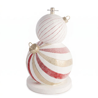 Andrea Bizzotto Base Albero Garnish Bianco Rosso e Oro H84 Cm