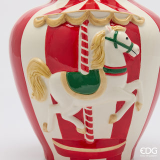 EDG Enzo De Gasperi Vaso Cavallo Giostra Anfora H26 Cm