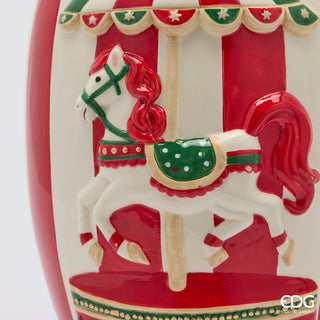 EDG Enzo De Gasperi Vaso Cavallo Giostra Anfora H33 Cm