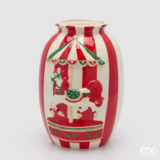 EDG Enzo De Gasperi Vaso Cavallo Giostra Anfora H33 Cm