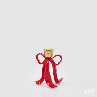 EDG Enzo De Gasperi Portacandela Natalizio Fiocco H16 Cm