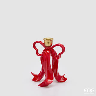 EDG Enzo De Gasperi Portacandela Natalizio Fiocco H20 Cm