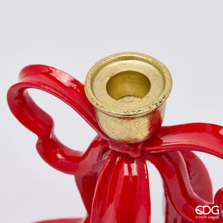EDG Enzo De Gasperi Portacandela Natalizio Fiocco H20 Cm
