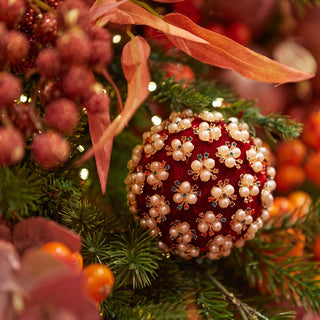 EDG Enzo De Gasperi Pallina di Natale Elizabeth Rossa D12 cm