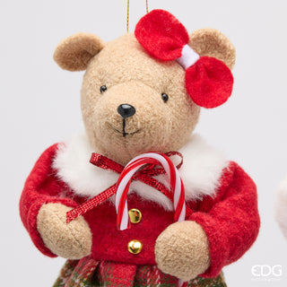 EDG Enzo De Gasperi Set 2 Addobbo Orso Xmas H20 Cm