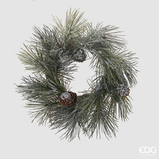 EDG Enzo De Gasperi Corona con Pigne Innevato D50 cm