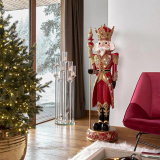 EDG Enzo de Gasperi Soldatino Schiaccianoci Con Led e Musica H153 Cm in Poliresina