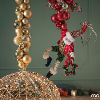 EDG Enzo De Gasperi Weihnachtsgirlandenkugeln Mix 100 Stück L 150 cm Rot