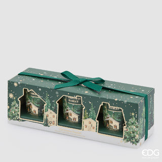 EDG Enzo De Gasperi Set 3 Candela Noel con Profumo Verde H6 Cm