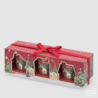 EDG Enzo De Gasperi Set 3 Candela Noel con Profumo Rossa H6 Cm