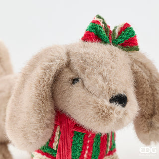 EDG Enzo De Gasperi Set 2 Decoro Cane Xmas H24 Cm