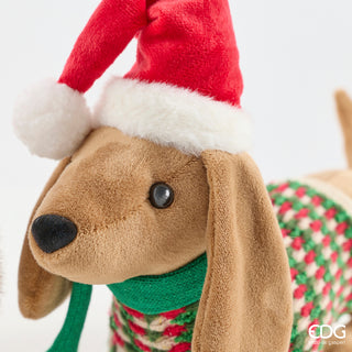 EDG Enzo De Gasperi Set 2 Decoro Cane Xmas H24 Cm