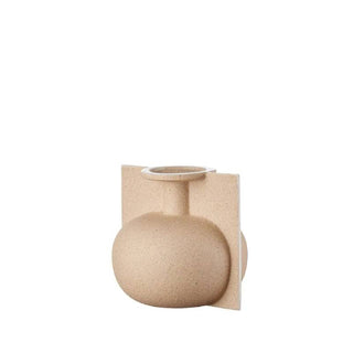 L'Oca Nera Vaso Basso H17 cm in Ceramica Beige