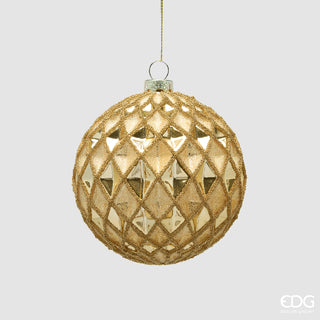 EDG Enzo De Gasperi Pallina di Natale Rombi Oro D10 Cm