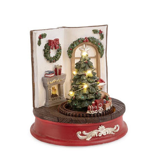 Andrea Bizzotto Decorazione Pino Holly Libro con Led H17 cm