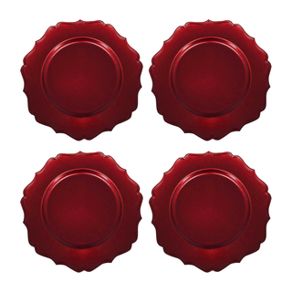 Brandani Set 4 Sottopiatti Chic Rosso D33 cm