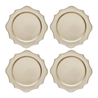 Brandani Set 4 Sottopiatti Smerlati Champagne D33 cm