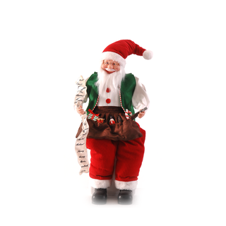 Vetur Decorazione Babbo Natale Seduto Musical H66 cm
