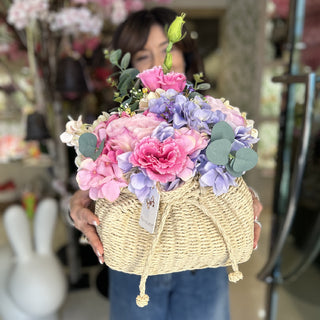 Fiori Di Lena Straw Bag with Scented Flowers