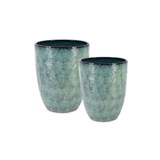 Andrea Bizzotto Set 2 Vasi Sawan Alto Blu H44,5 H53,5 cm