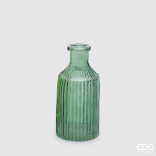 EDG Enzo De Gasperi Vaso Bottiglia H15 cm in Vetro Verde Scuro