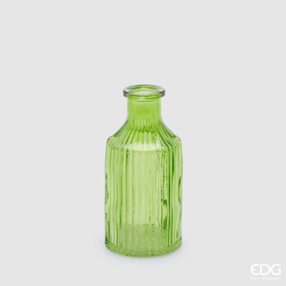 EDG Enzo De Gasperi Vaso Bottiglia H15 cm in Vetro Verde Chiaro