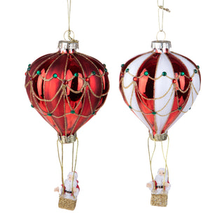 Bianchi Dino Set 2 Decorazioni Mongolfiera Babbo Natale