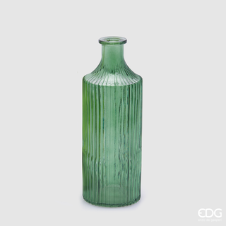 EDG Enzo De Gasperi Vaso Bottiglia H22 cm in Vetro Verde Scuro