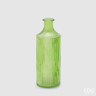 EDG Enzo De Gasperi Vaso Bottiglia H22 cm in Vetro Verde Chiaro