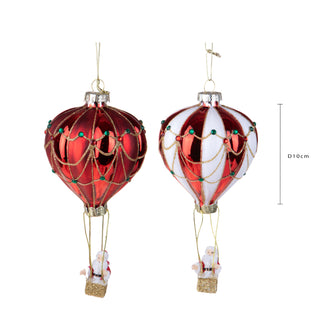 Bianchi Dino Set 2 Decorazioni Mongolfiera Babbo Natale