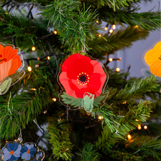 Vesta Set 5 Decorazioni Natalizie per Albero di Natale in Cristallo Acrilico