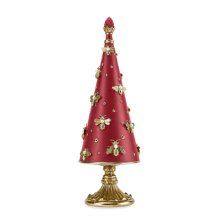 Fade Pearl Tree Albero di Natale Api H41 cm in Resina Rosso