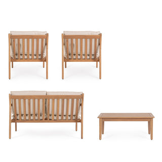 Andrea Bizzotto Offerta Salotto e 2 Lettini da esterno Danubio in Legno d'Acacia 6 Pezzi