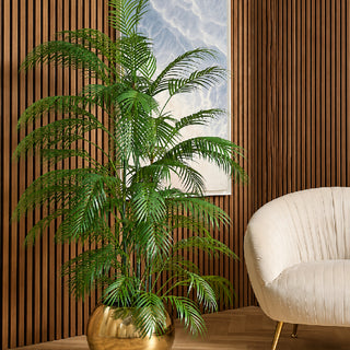EDG Enzo De Gasperi Pianta Artificiale Palma Areca con Vaso H183 Cm