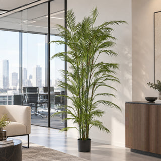 EDG Enzo De Gasperi Pianta Artificiale Palma Areca con Vaso H223 Cm