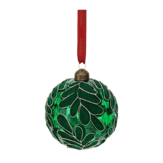 Hervit Palla di Natale in Vetro Soffiato D10 cm Verde