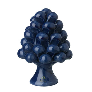 Small Blue Pine Cone Trees 11 cm in Ceramic